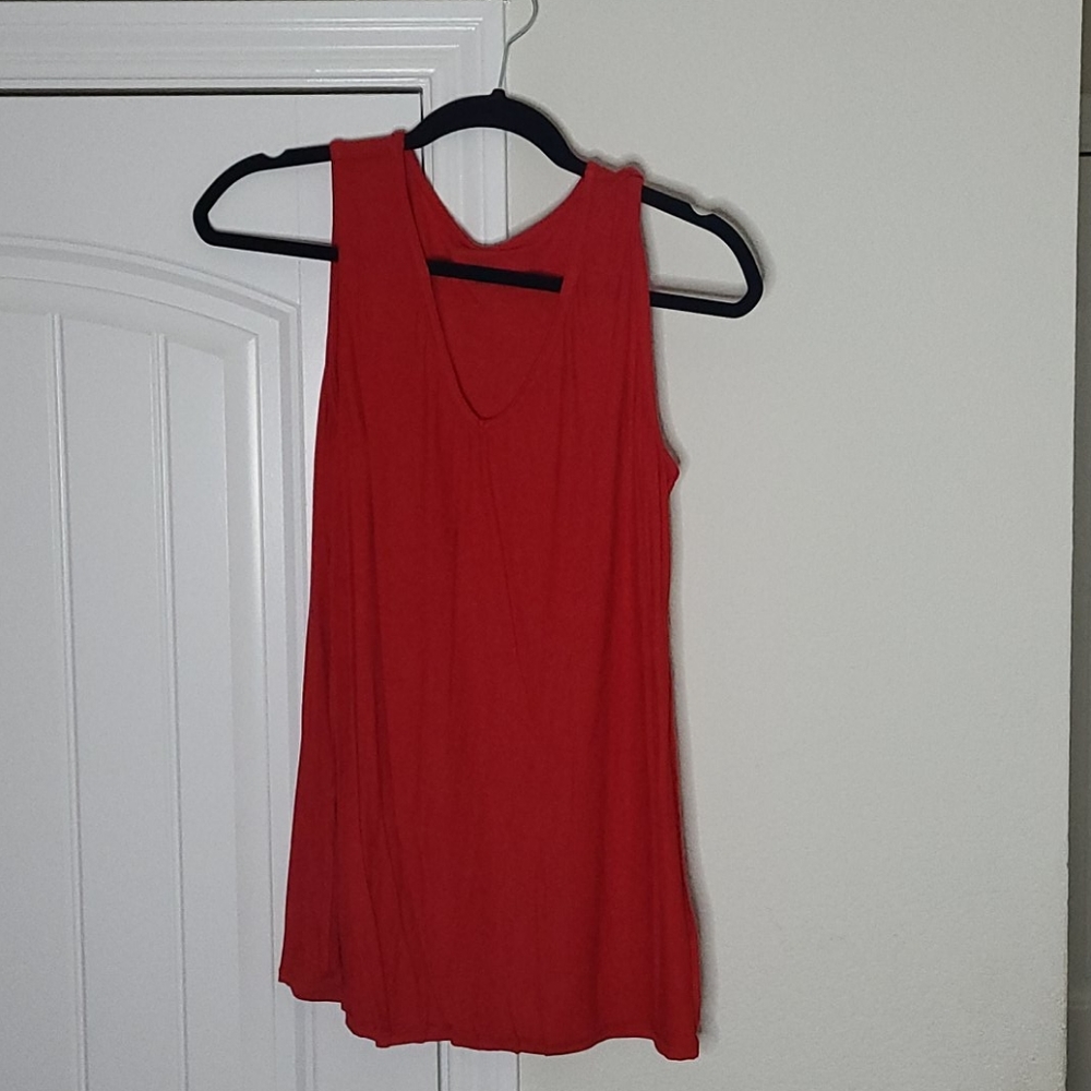 Red women's fitted tank